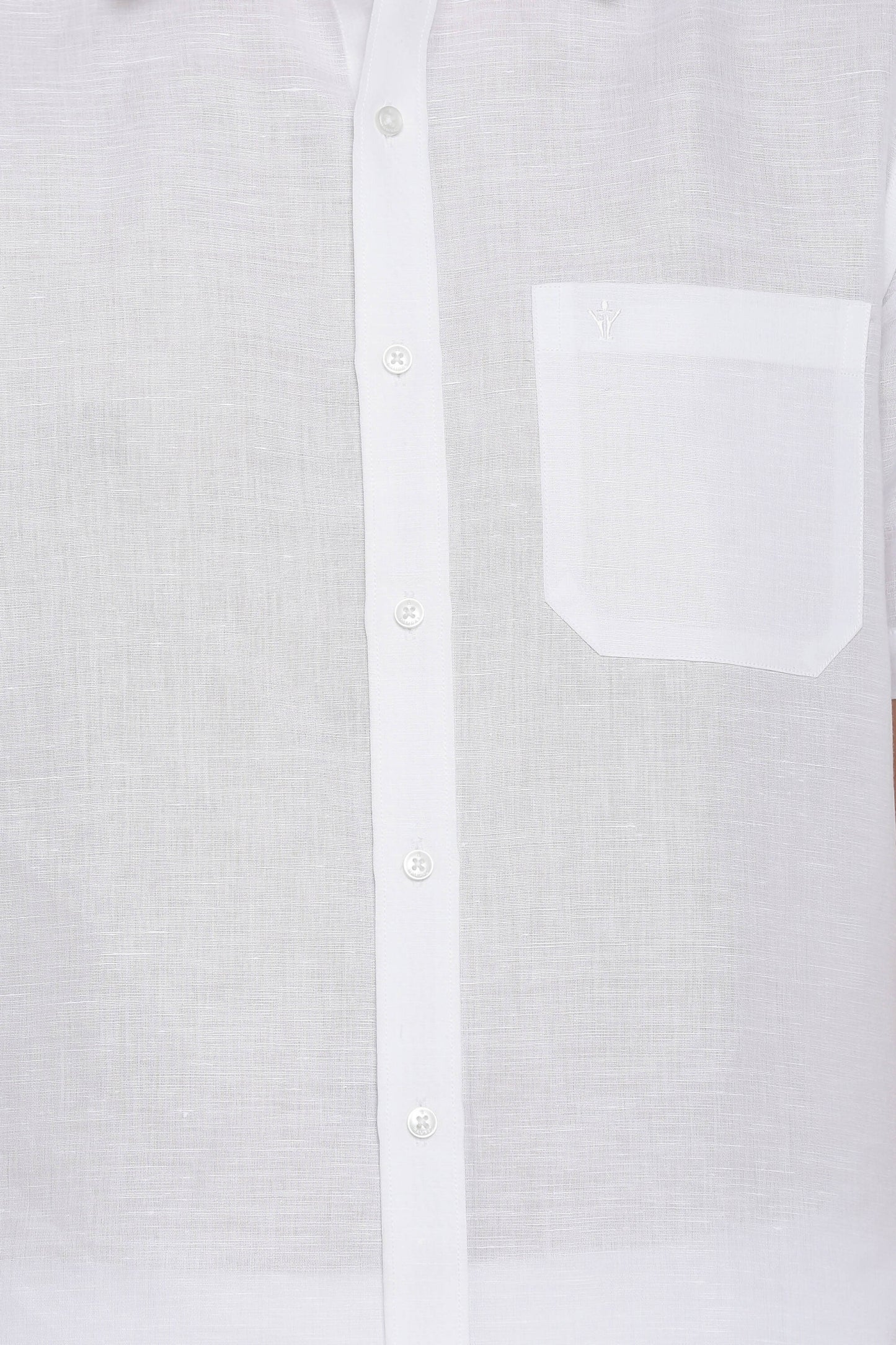Ramraj Cotton Mens Cotton Linen Half Sleeve White Shirt