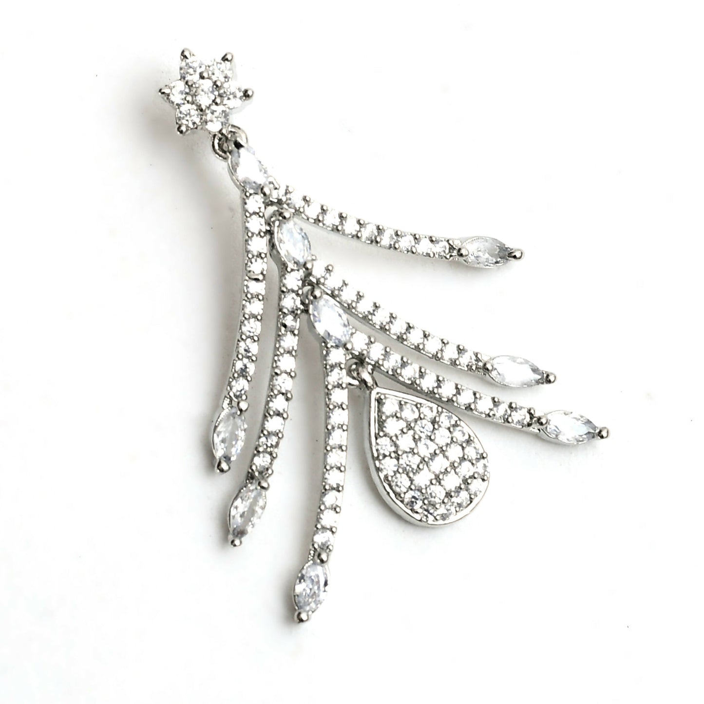Mominos Fashion Johar Kamal Silver-Plated American Diamond White Choker Set