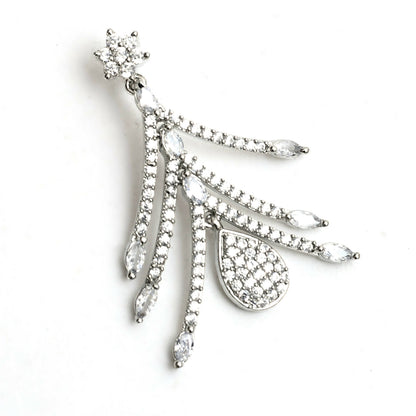 Mominos Fashion Johar Kamal Silver-Plated American Diamond White Choker Set