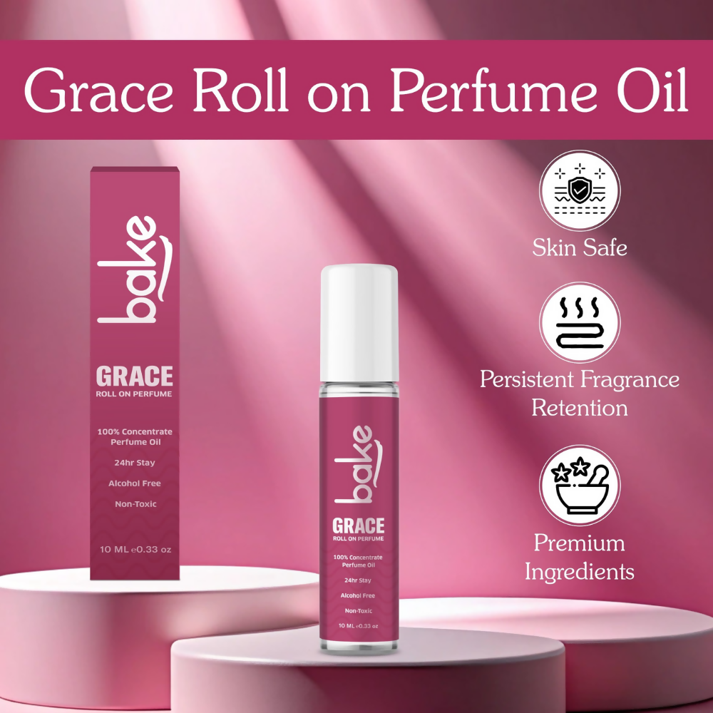 Bake Grace 100% Concentrated Perfume Oil Roll on Fragrance For Men & Women - White Oud