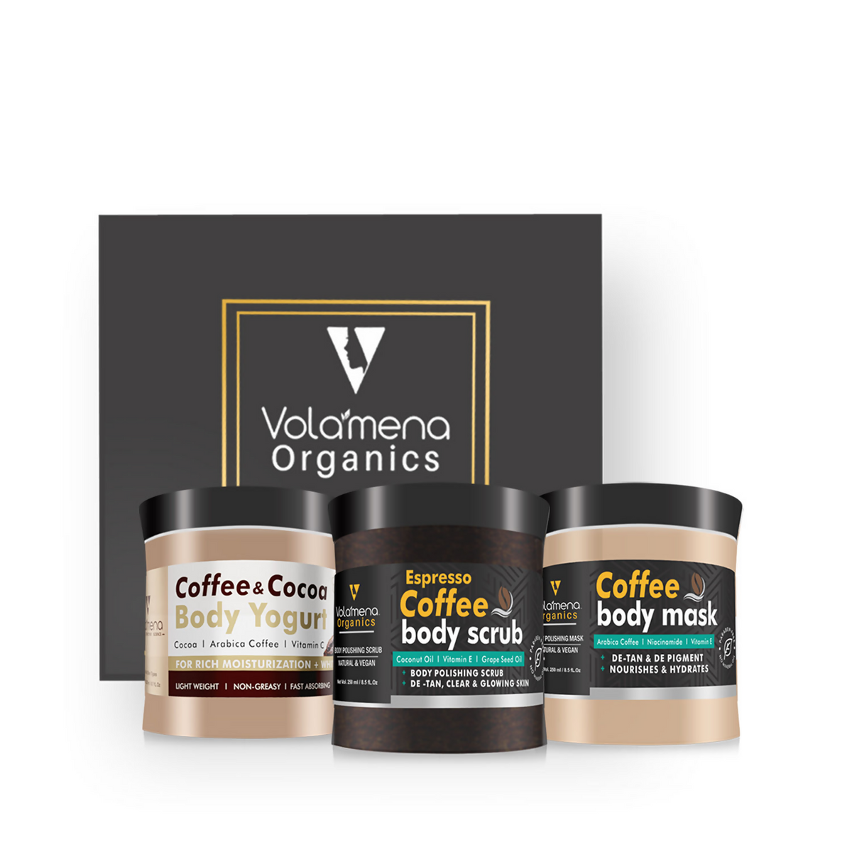 Volamena Organics Coffee De-Tan Body Polishing Kit