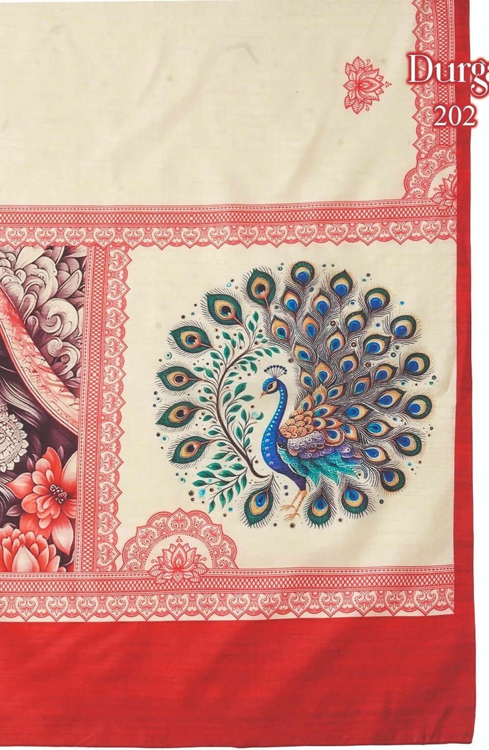 Joban Fashion Silk Blend Off White Color Garad Saree