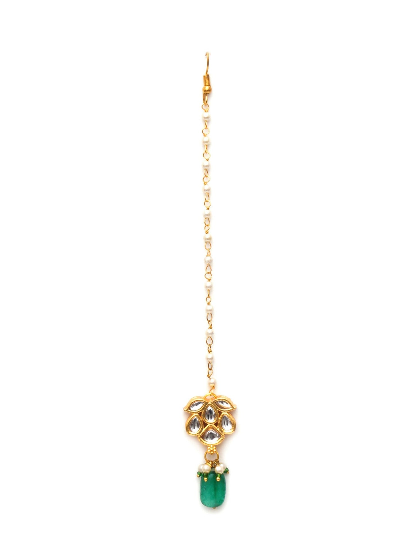 Kundan Maang Tikka (Gold) - Ruby Raang
