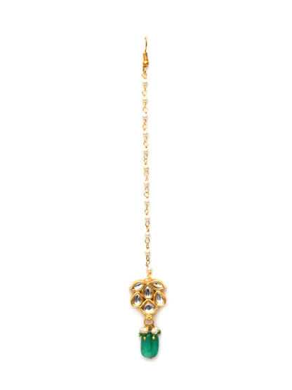 Kundan Maang Tikka (Gold) - Ruby Raang