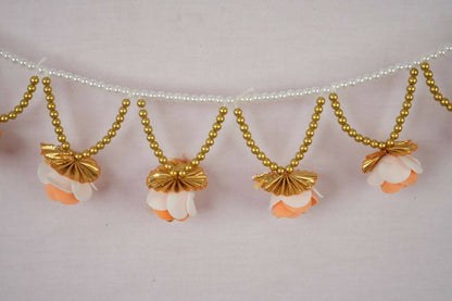 Kundan HandiKrafts Gold Orange Rose Thoranna