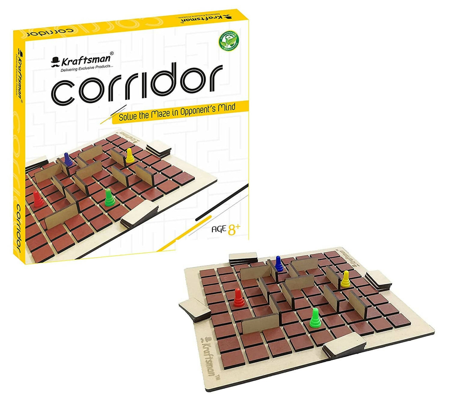 Kraftsman Wooden Corridor Board Game | 2-4 Players Board Game for All Age Groups