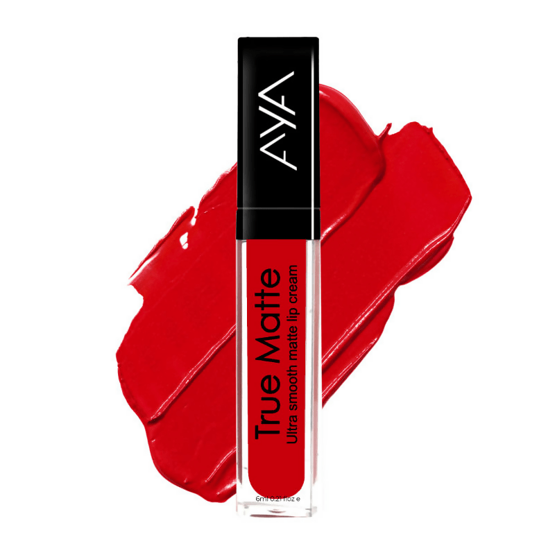 AYA True Matte Liquid Lipstick, Ultra Smooth Matte Lip Cream - 02 Blood Red