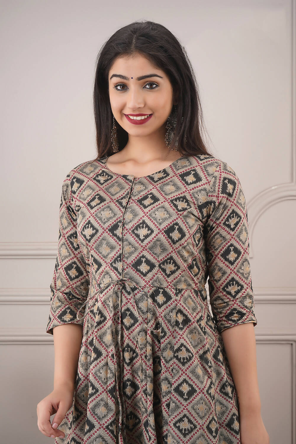 Partywear Designer Hand Screen and Foil Print Multi Pure chanderi Gown - Anbazaar