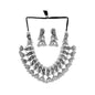 Mominos Fashion Parrot Design Silver Color Choker with Ghungru Necklace Set