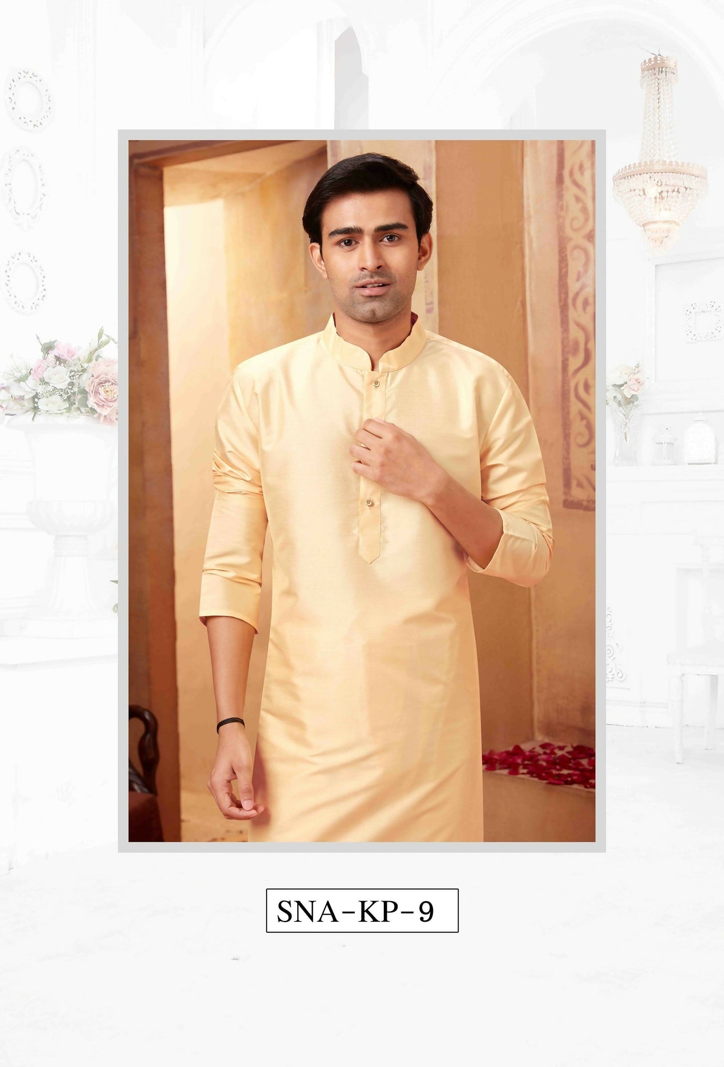Joban Fashion Light Beige Art Silk Kurta Pyjama
