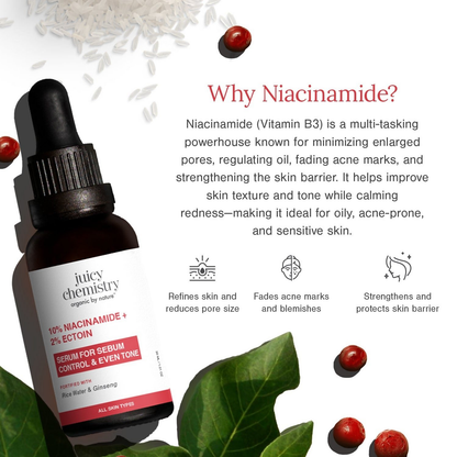 Juicy Chemistry 10% Niacinamide + 2% Ectoin Face Serum