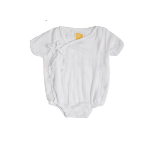 Sunshine Baby Cute Organic Muslin Cotton Kimono Rompers For Babies - White