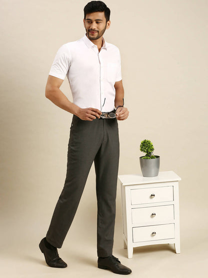 Ramraj Cotton Mens Half Sleeve Formal 100 % Cotton White Shirt