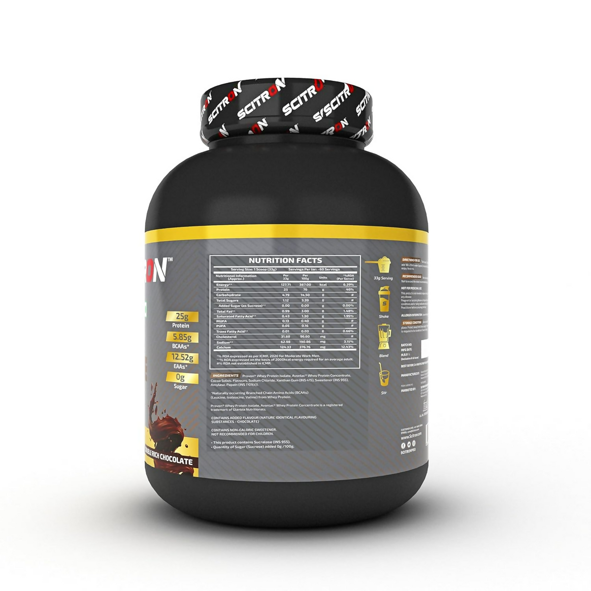 Scitron Super Whey Isolate Protein Powder - Double Rich Chocolate