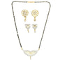 AanyaCentric Gold-Polished Mangalsutra with Pendant, 2 Pair Earrings