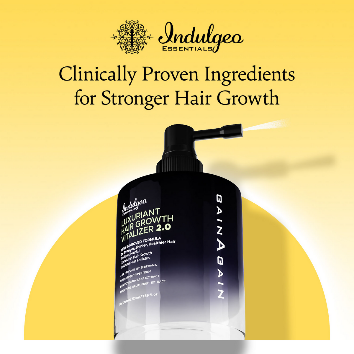 Indulgeo Essentials Luxuriant Hair Vitalizer 2.0 - Non Oily Serum For Hair Growth