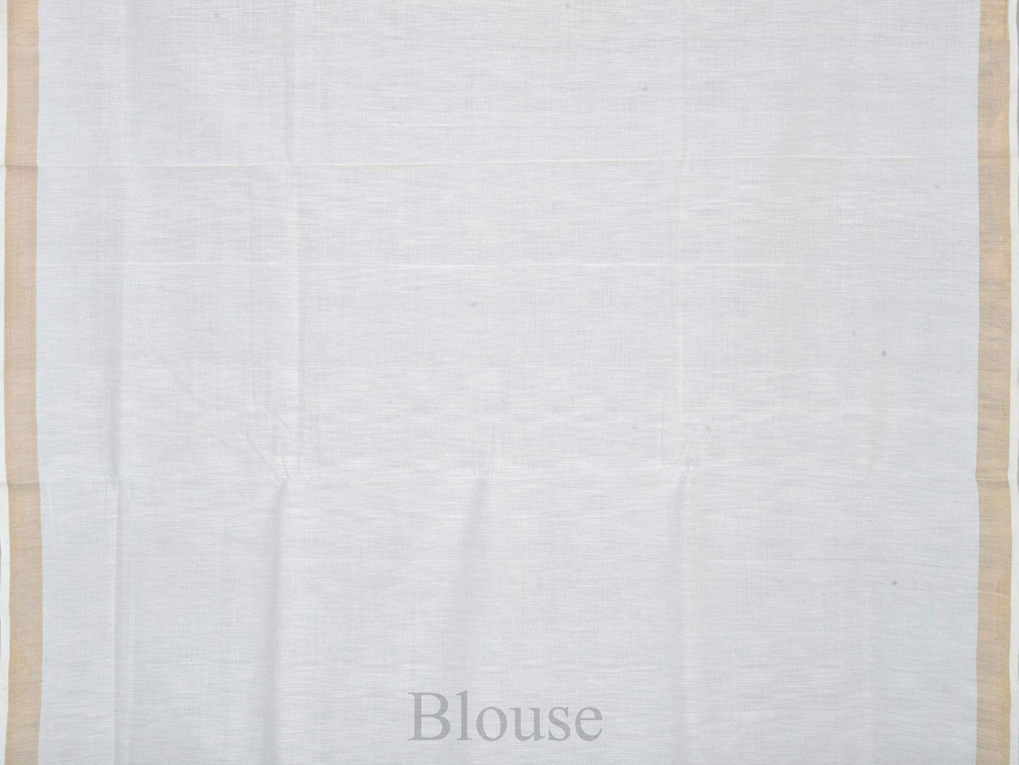 White Khadi Cotton Handloom Saree with Pallu Design - Global Threads