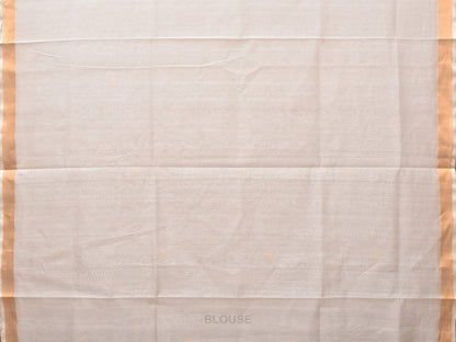 White Uppada Cotton Silk Handloom Saree with Hamsa Pallu Design - Global Threads