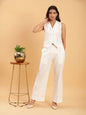BohoJazz Formal Serene White Waistcoat with Trousers Co-ord Set