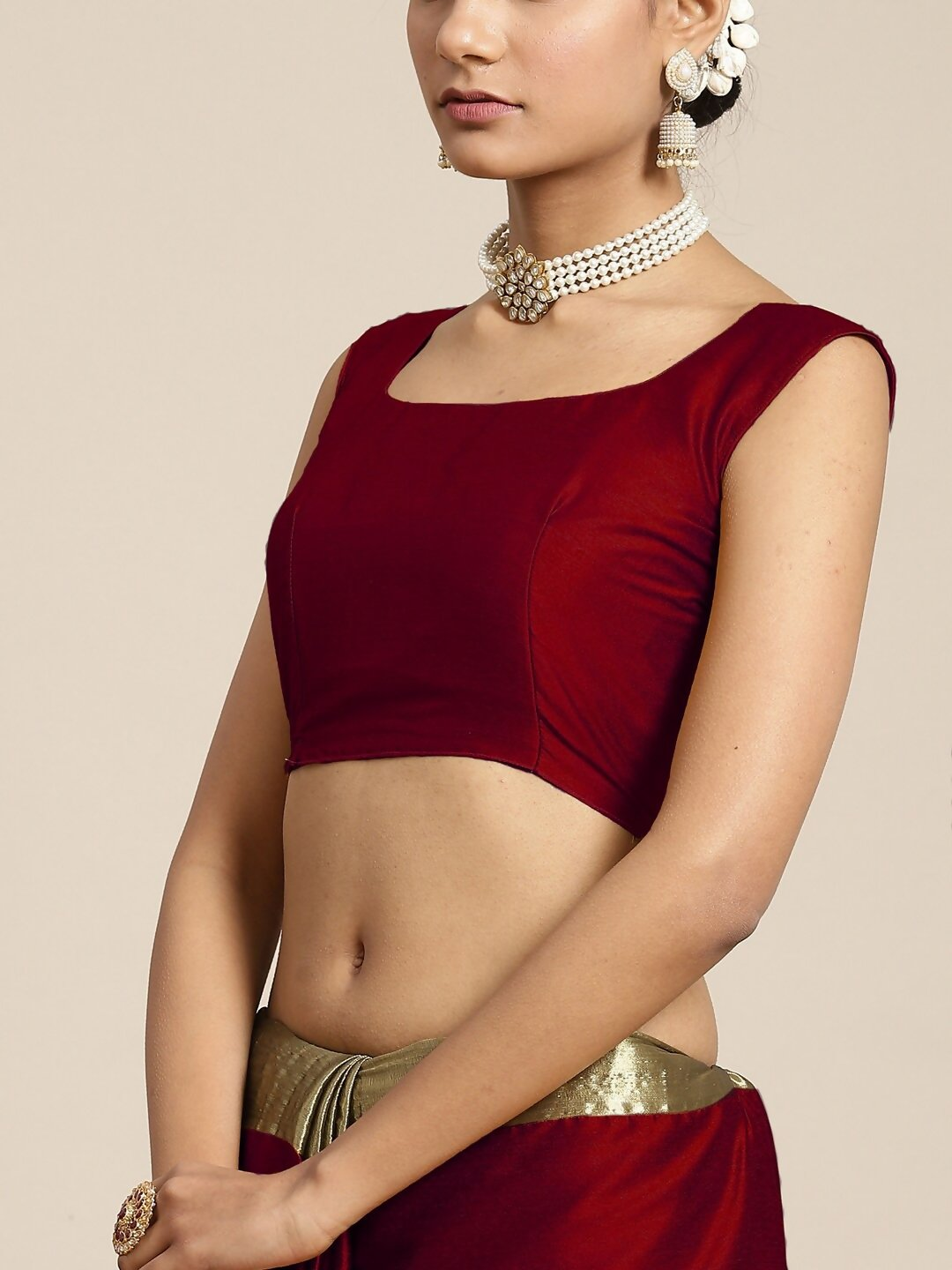 Saree Mall Maroon & Gold-Toned Zari Silk Blend Uppada Sarees