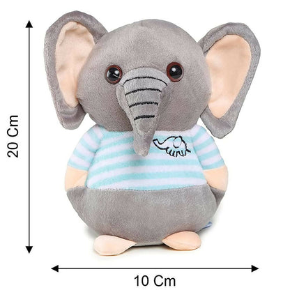 Webby Soft Animal Plush Elephant Toy 20cm-Blue