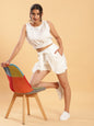 BohoJazz Wraparound Shorts with Blouson Crop Top Co-ords