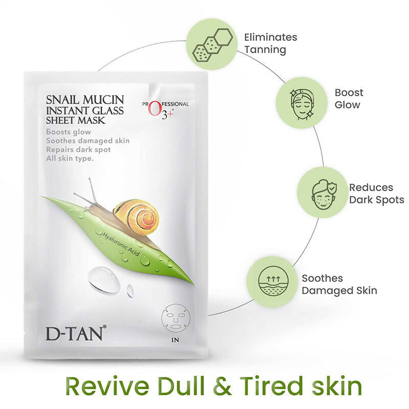 Professional O3+ Snail Mucin Instant Glass Sheet Mask
