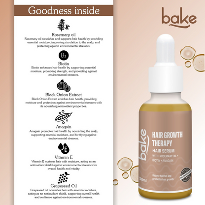 Bake Pure Rosemary Oil Hair Serum with Anagain & Biotin
