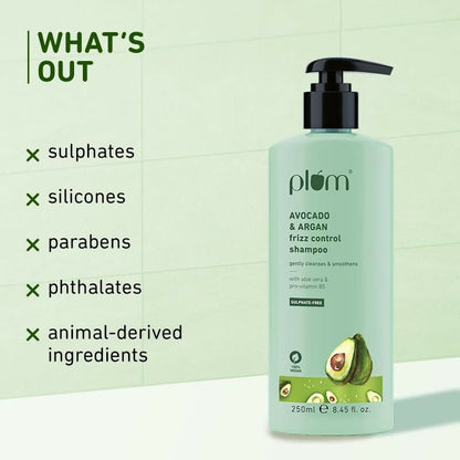 Plum Avocado & Argan Oil Sulphate-Free Shampoo For Frizzy Hair
