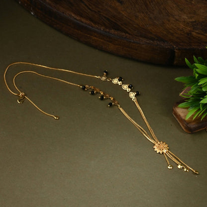 AanyaCentric Gold-Polished Mangalsutra & Ring Set