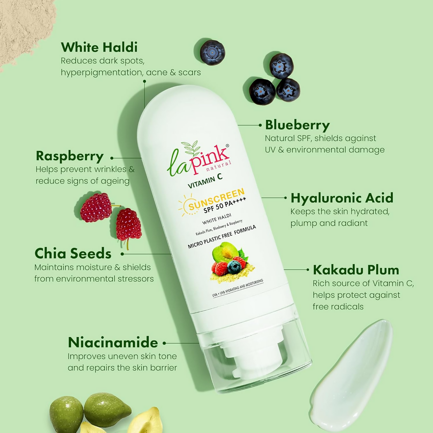 La Pink Vitamin C Sunscreen SPF 50 Pa++++ For All Skin Types