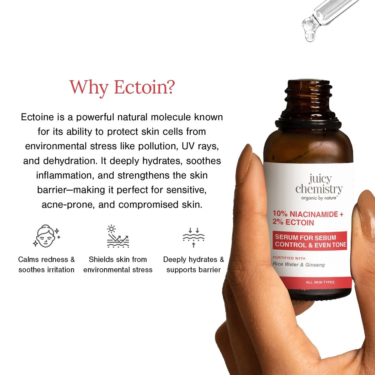 Juicy Chemistry 10% Niacinamide + 2% Ectoin Face Serum