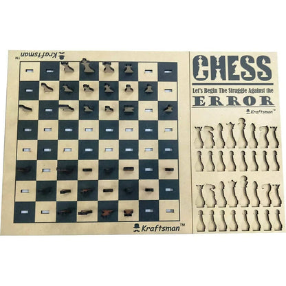 Kraftsman Wooden Chess & Checkers Combo Board Game | One Board Two Games