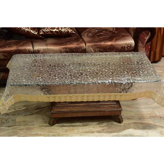 Kuber Industries Transparent 3D Design 4 Seater Table Cover
