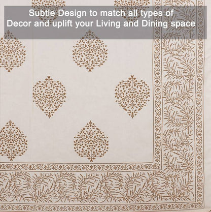 Urbano Homz Table Cloth for 6 Seater Dining Table - Cream