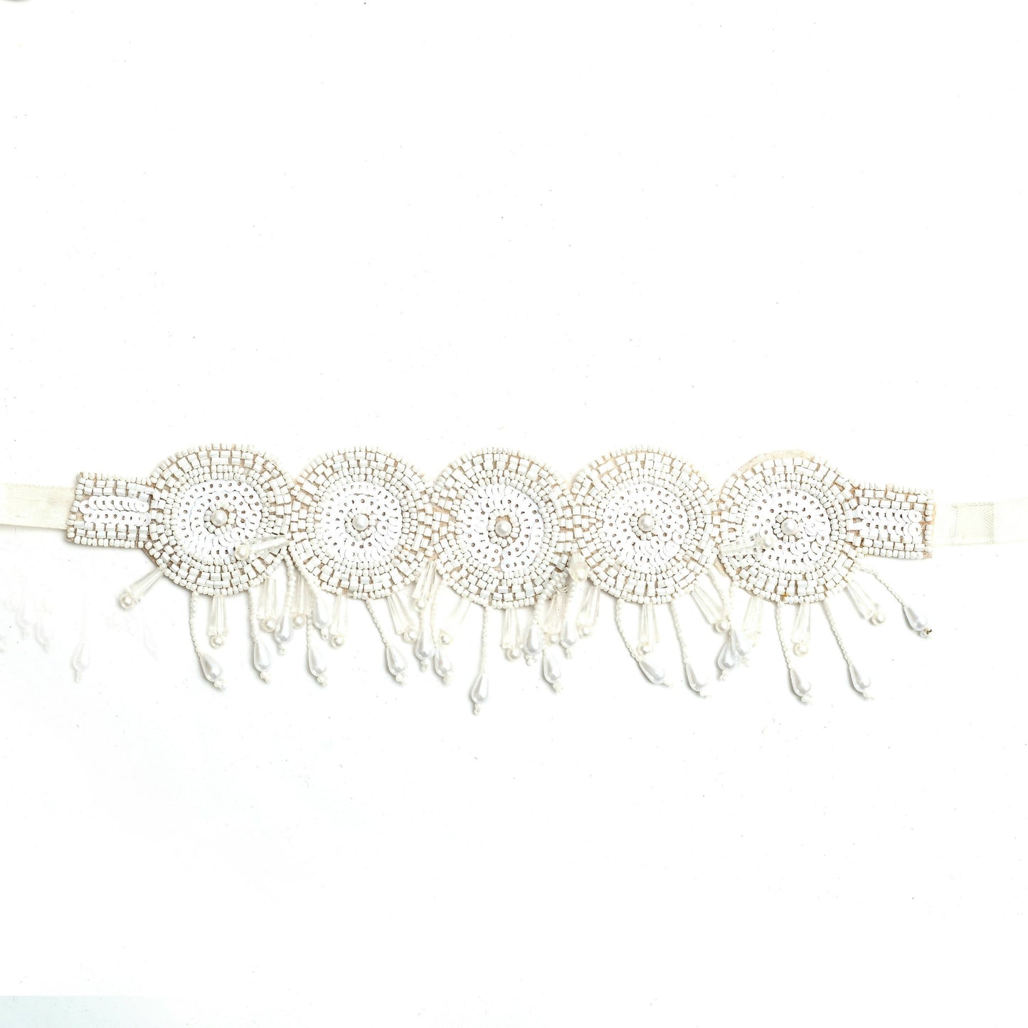 Mominos Fashion Johar Kamal Handicraft Off White/Golden Pearls Necklace with Earrings For Women