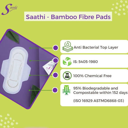 Saathi Bamboo Fiber Heavy Flow Sanitary Napkins Pack