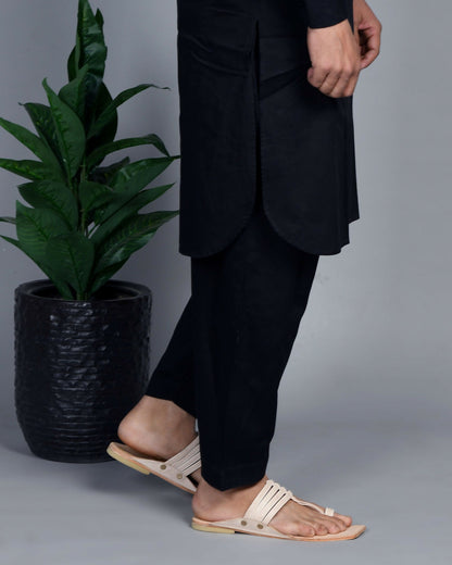 Stepsoft Men'S Off-White Kolhapuri Chappal | Handcrafted Ethnic Leather Wedding Footwear