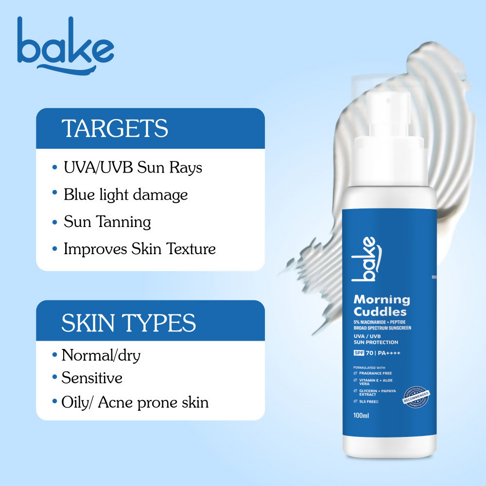 Bake Morning Cuddles 5% Niacinamide Sunscreen SPF 70