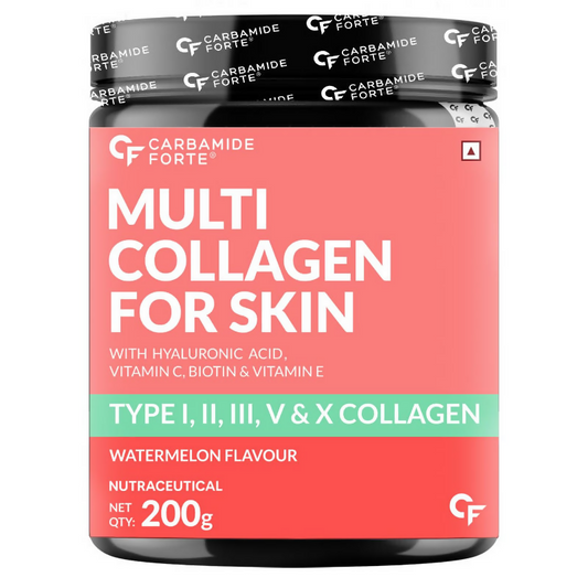 Carbamide Forte Multi Collagen For Skin Type I, II, III, V & X Powder - Watermelon