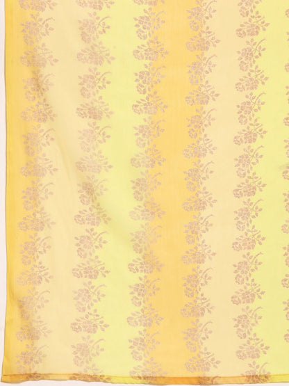 Ahalyaa Women's Traditional Semi Stitch Saree - Yellow