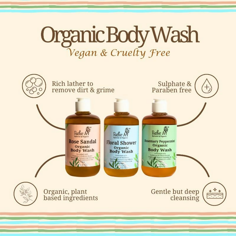 Rustic Art Organic Floral Shower Body Wash