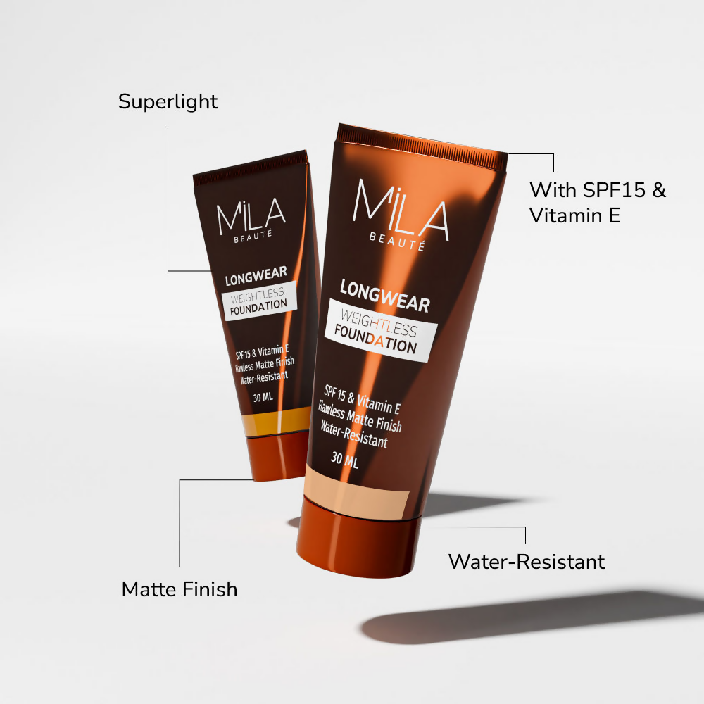 Mila Beaute Longwear Weightless Matte Finish Foundation with SPF 15 - Classic Ivory