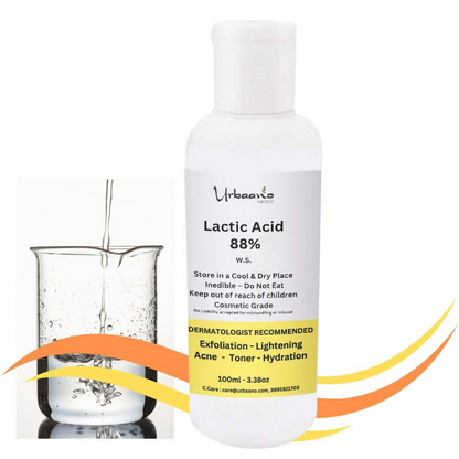 Urbaano Herbal 88% Lactic Acid Liquid Solution For making DIY skin care Serum