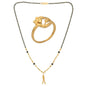 AanyaCentric Gold-Polished Mangalsutra & Ring Set