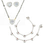 AanyaCentric Gold-Polished Mangalsutra Pendant Earring Set & Silver Plated Anklet