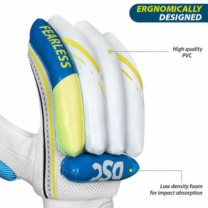 DSC Condor Ruffle Cricket Batting Gloves - Youth Left Multicolour with Cotton Gusset