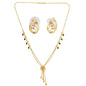 AanyaCentric Gold-Polished Short Mangalsutra Set with Earrings