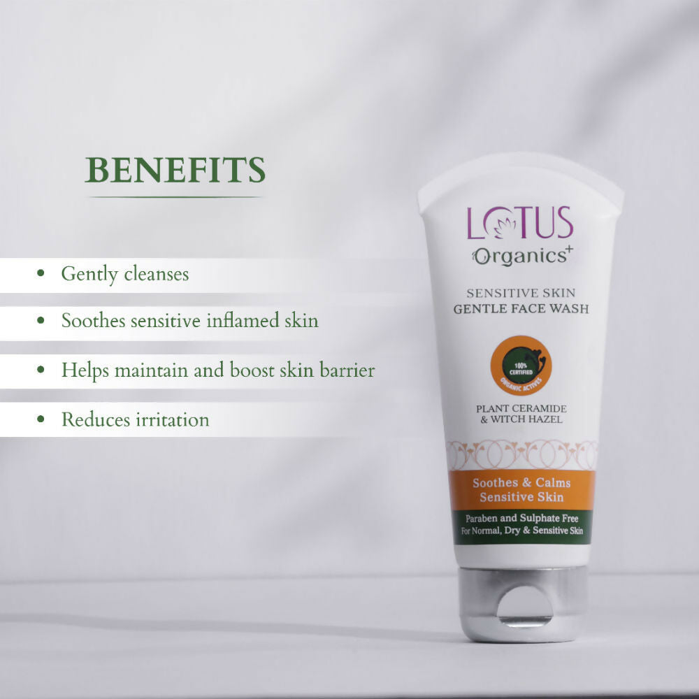 Lotus Organics Witch Hazel & Plant Ceramide Sensitive Skin Gentle Face Wash