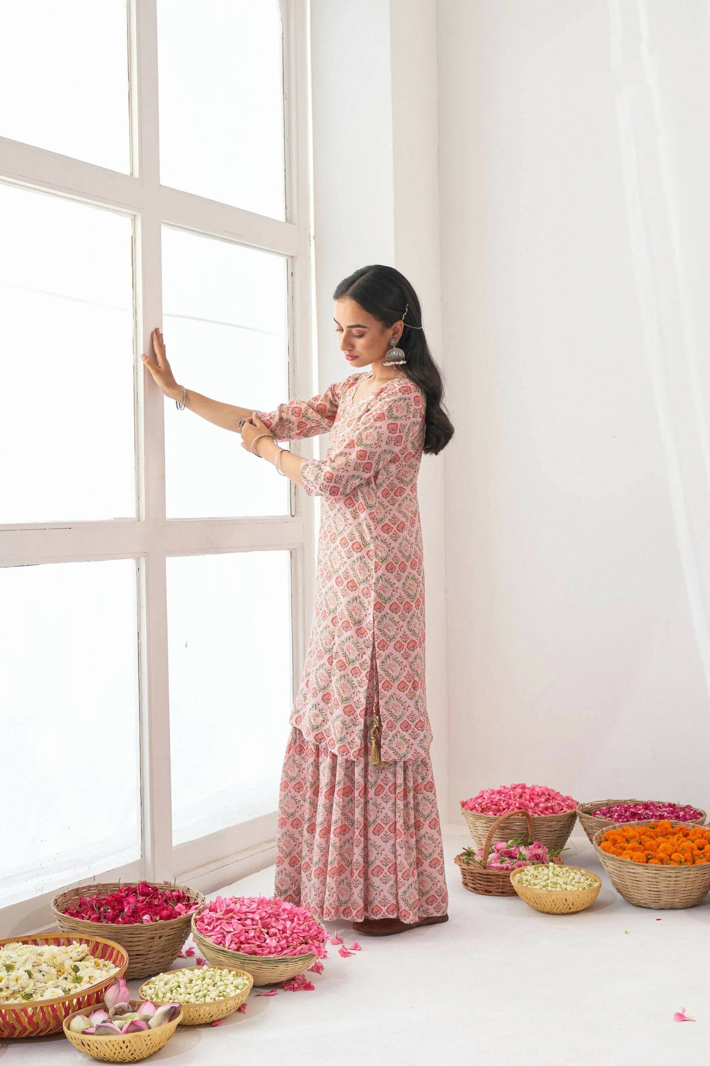Designer Stylish Pink Muslin Stitched Suit With Dupatta - Anbazaar